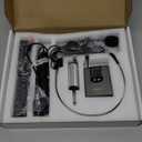 HOTEC UHF Wireless Headset Microphone/Lavalier Lapel Mic with Bodypack Transmitter and Mini Rechargeable Receiver 1/4" Output for Vlogging or Speech (silver)