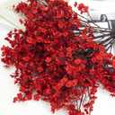 Uieke 30 Pcs Babys Breath Artificial Flowers Bulk Silk Red Faux Flowers Real Touch Gypsophila Bouquet for Christmas Halloween Home Wedding Decoration