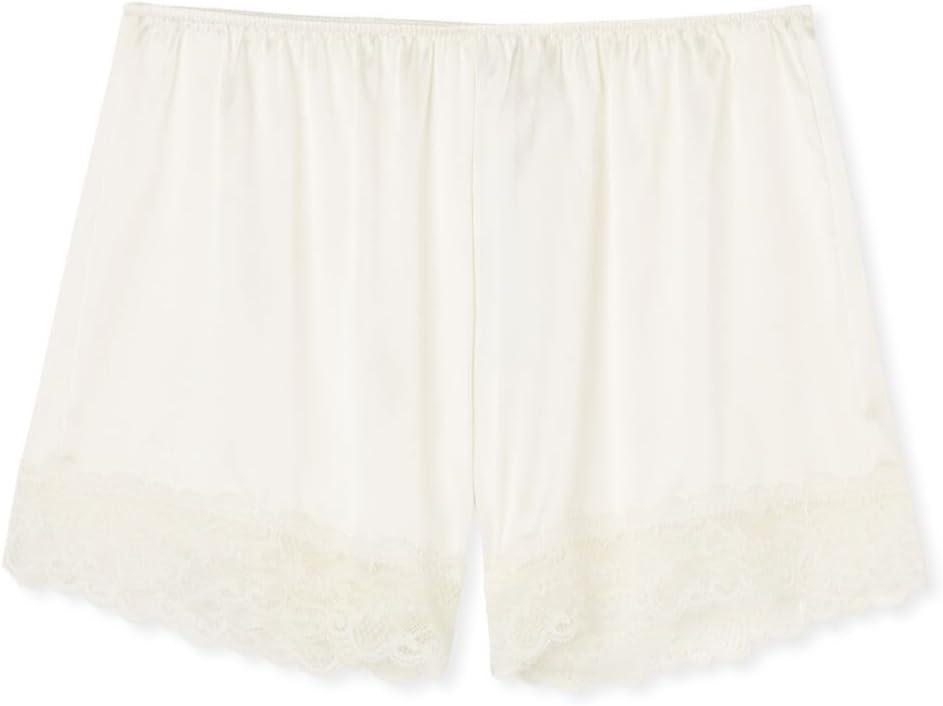 Intimissimi Woman's Lace Trim Silk Shorts (Beige, M)