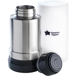 Tommee Tippee Portable Travel Baby Bottle and Food Warmer, Thermal Insulation, Stainless-Steel Flask with Leak-Proof Lid