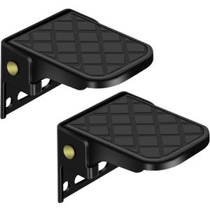 Folding Truck Bed Step, Bumper Steps for Pickup Truck, Tailgate Ladder for RV, Campers, Dump Trailer, Fatbed Trailers, Safety and Anti-Slip (2 Pack, Black) (2Pack)