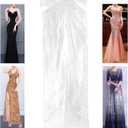 Pack of 100 Garment Bag, Transparent Suit Bag,Clothing Dust Cover, Gown and Dress Dustproof Waterproof Storage Bag 60 × 150 cm