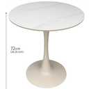 27.6" Round Dining Table with Sintered Stone Faux Marble Top and Iron Base - Modern & Elegant Design for Home & Restaurant Use Living Room, Café Coffee Table, White