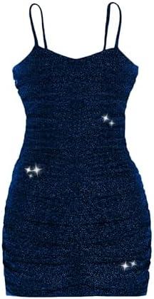 EXARUS Girls Formal Long Sleeve/Spaghetti Strap Dress Teen Party Dance Tween Juniors Tight Cute Bodycon Short Dresses 10Y