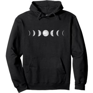 Moon Phases Lunar Gothic Goth Witchy Wicca Grunge Witchcraft Pullover Hoodie, L