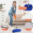 Pet Hair Remover Carpet Rake Reusable Rubber Broom with Squeegee for Sweeping Pet Hair Removal Tool 59" Long Handle Cat and Dog Hair Remover for Rugs, Carpet, Hardwood Floor, Tile