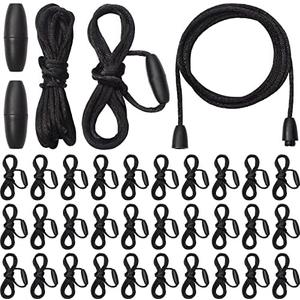 30 Sets Replacement Necklace Cords with Breakaway Clasps DIY Nylon Lanyard Necklace Cord and Plastic Clasp Buckle Breakaway Safety for Pendant(Black)