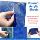 Suzile 30 Pcs Blue Pearlescent Ripple Cast Acrylic Sheets 1/8" for Laser Cutting, 3mm, 6"x6" Glitter Sparkly Swirl Acrylic Panels Blue Series (15 Colors) for Art Design Engraving Sign DIY Craft Decor