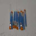 Zonon 10 Pcs 3/4 Inch Flat Paint Brushes Acrylic Painting Craft Accessories Small Watercolor Paint Brushes Bulk for Adult Artist Detail Oil Canvas Face(8.1 x 0.9 x 3/4 Inch,Sky Blue)