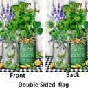 4 x St Patrick's Day Garden Flag,Shamrock St Patricks Flag 12.5 x 18 Inch Clover for Garden and Home Decorations