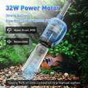 6-in-1 Electric Aquarium Gravel Cleaner, 530GPH Fish Tank Vacuum Cleaner with Water Changer, Sand Washer, Debris Remover & Circulation Pump, Quiet 32W Pump (Blue)