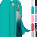 72" Long Dress Bags for Gowns - Wedding Dress Garment Bag for Dresses - Long Garment Bags for Hanging Clothes & Closet Storage - Durable Travel Bag for Women with ID Window (Tiffany Blue)