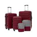 Wrangler Rolling Hard Side Spinner Luggage Set, Red