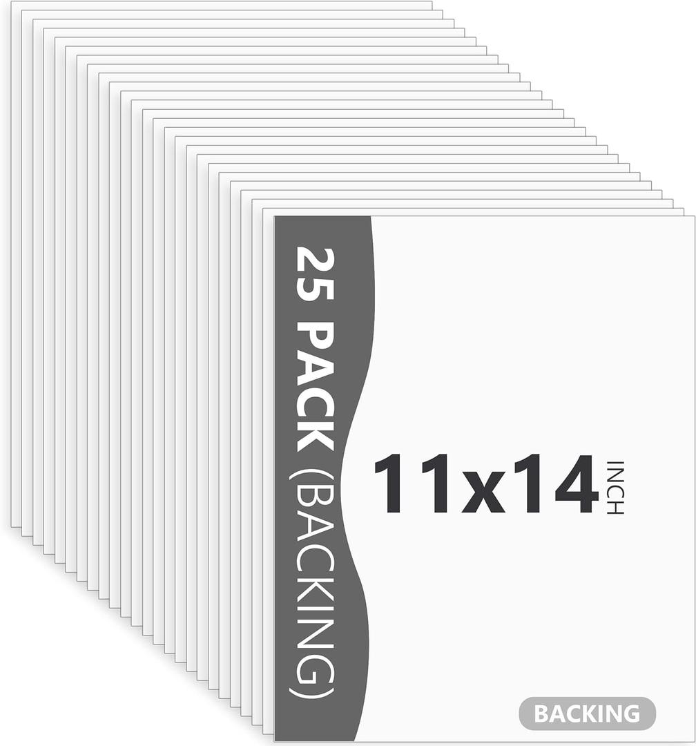 Somime 25 Pack Backing Boards Only - 11x14 Uncut White Mats Matboards, Acid Free Backerboards for Art Prints, Ideal for Photos/Pictures/Prints/Frames/Arts