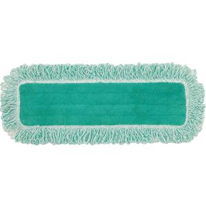 Rubbermaid Commercial Products HYGEN 24" Microfiber Dust Pad with Fringe Green for Janitorial/Professional Cleaners and Heavy-Duty Industrial Cleaning/Dusting/Sweeping