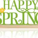 COCHIE Metal Happy Spring Sign, Spring Decorations for Home, Office, Shelf, Mantel, Indoor, Spring Flower Decor, Spring Butterfly Table Top Party Decoration (Spring)