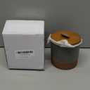 Ceramic Spice Jars with Lids, Coffee Canister with Airtight Lid, Small Kitchen Food Storage Jars for Spice Sugar Tea Bag, Stackable Decor Kitchen Jar for Counter - Gray & 20 fl.oz (Grey)