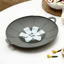 3pcs Silicone Lid Set, Microwave Splatter Cover, Reusable Heat Resistant Lids, Boil Safeguard, Spill Stopper, Multi-Function Kitchen Covers, Fridge Dishwasher Safe (Grey)