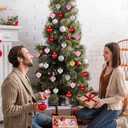 Geosar 30 Pack Conversation Heart Ornaments Valentines Day Decorations, Glitter Matte Heart Shaped Hanging Baubles for Christmas Tree Wedding Home Decor (Red,Silver,Pink)