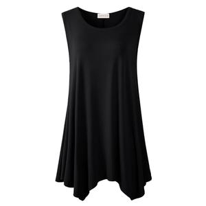 LARACE Womens Plus Size Tank Tops Summer Sleeveless Shirts Casual Loose Tunic Blouses(Black 5X)