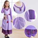 Wish Asha Costume for Girls Princess Halloween Christmas Dress Purple Cosplay Outfit (3-4 Years)