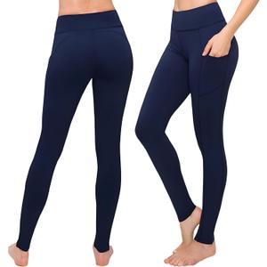 SATINA High Waisted Leggings for Women - Comfortable and Stretchy in Versatile Sizes and Colors (One Size Plus, Navy)