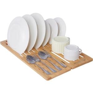 Bamboo Over The Sink Dish Drying Rack