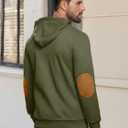 Vssjavun Mens Pullover Hoodie Casual Textured Long Sleeve Half Button Hooded Sweatshirt Army Green (Green, XL)