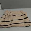 WDIRARA Women's Striped Turtleneck Sweater Vest Cap Sleeve Pullovers Loose Oversized Knit Top (Medium, Khaki)