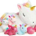 5 Pieces Unicorn Toys Stuffed Animals for Girls, 1 Mommy Unicorn with 4 Babies, Soft Plush Toys Gifts for Girls 3 4 5 6 7 8 9 Years, Kids, Children, Christmas, Birthday, Valentine's