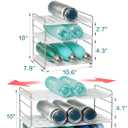 10.6-16.7" Adjustable Width Water Bottle Organizer for Cabinet, 3-Tier Expandable Water Bottle Holder Rack, Cup and Tumbler Storage for Kitchen Organization, Sports Flask, Insulated Travel Mug, Fridge