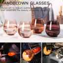 Venus Stemless Wine Glasses Set of 5 oz -Modern Hand-Blown Wine Glasses, European Design Crystal Glass For Red & White Wine, Unique Gifts for Wedding, Birthday (Venus)