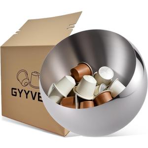 Large Capacity Coffee Pod Holder  Stainless Steel Pod Organizer and Holder | Stylish Coffee Bar Accessories & Countertop Storage (Silver, M)