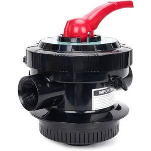 CIPU 6-Way Multiport Pool Valve Replacement for Sand Filter Systems, Multiport Valve with Filter, Backwash, Rinse, Waste, Recirculate, Closed Settings, Handle Sand Filter Valve for Above Ground Pools