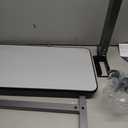 Vaunn Medical Adjustable Overbed Bedside Table with Wheels (Hospital and Home Use) (Black)