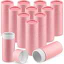 12 Pcs 30ml/1oz Kraft Paper Jar Empty Cardboard Boxes Round Cardboard Gift Packaging Tube Container with Lid for Crafts Tea Coffee Cosmetic - Pink