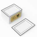 Restaurantware Moderna 12.8 x 8.3 Inch Premium Disposable Plates 10 Rectangular Plastic Plates For Parties - Silver-Rimmed Durable White Plastic Dinner Plates For Warm And Cold Foods