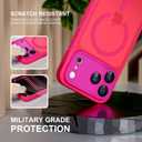 Misea Magnetic for iPhone 17 Pro Case Compatible with MagSafe [Military Grade Drop Protection] Full Camera Lens Protector Translucent Matte Phone Case for Women Girls 6.3 inch, Hot Pink