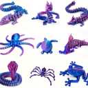 9PCS 3D Printed Dragon Figure Collection (9Pcs-Red+Blue)