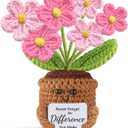 Teacher Appreciation Gifts, Crochet Flower for Women- Never Forget the Difference You Make, Positive Retirement Birthday Thank You Present, Inspirational Gifts for Nurse, Mentor, Coworker