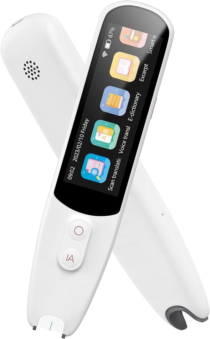 Pen Scanner, Text to Speech Device for Dyslexia, OCR Digital Highlighter Reader Pen, Exam Reading Pen, Bluetooth Langage Translator, No Monthly Fee (White)