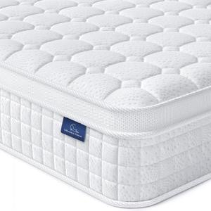 Vesgantti 10 Inch Multilayer Hybrid Twin Mattress, Ergonomic Design with Memory Foam and Pocket Spring, Medium Firm Feel, White
