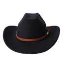 GRNUS Men Women Wide Brim Western Cowboy Cowgirl Hats with Buckle Belt (US, Alpha, One Size, Black-#3)