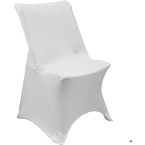 CHAIR COVERS - Spandex Lifetime Folding Chair Cover - White, Stretch Fitted Lifetime Folding Chair Seat Cushion Cover, Removable Washable Furniture Protector Slipcovers, Pack of 50