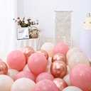 Blush Pink Balloons, 60 Packs 12 Inch Retro Pink Double Stuffed Nude Beige Balloon, Dusty Pink and Rose Gold Boho Balloons Set for Birthday Bridal Baby Shower Weddings Mothers Day Party Decoration