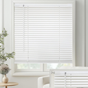 MYshade No-Drill Cordless Horizontal Mini Blinds – 34.5" W x 64" H Tool-Free Inside Mount Window Blinds with 1" Vinyl Slats, Light Filtering & Privacy, Child & Pet Safe, White