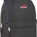 Trail maker Classic 17 Inch Backpack with Adjustable Padded Shoulder Straps (One Size, Black)