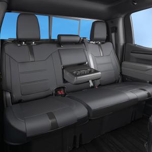 TANDI for Silverado & GMC Sierra Seat Covers with Faux Leather for 2019 2020 2021 2022 2023 2024 2025 Chevy Silverado & GMC Sierra 1500 2500HD 3500HD (Black with Black Trim, Full Set (Model-B)) TANDI for Silverado & GMC Sierra Seat Covers with Faux Leather for 2019 2020 2021 2022 2023 2024 2025 Chevy Silverado & GMC Sierra 1500 2500HD 3500HD (Black with Black Trim, Full Set (Model-B))
