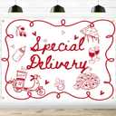 Special Delivery Pizza Baby Shower Backdrop, Italian Pizza Baby Shower Decor, Slice Slice Baby Welcome Party Banner, 7 * 5Ft