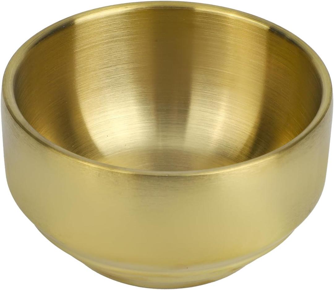 Paper Clip Holder Container & Organizer Dispenser,Stainless Steel Desk Storage Bowl Desktop Decor Office Accessories for Binder Clips Bobby Pins Thumbtacks Jewelry (Golden)